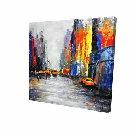 FONDO 16 x 16 in. Color Spotted Street with Taxis-Print on Canvas FO2787334